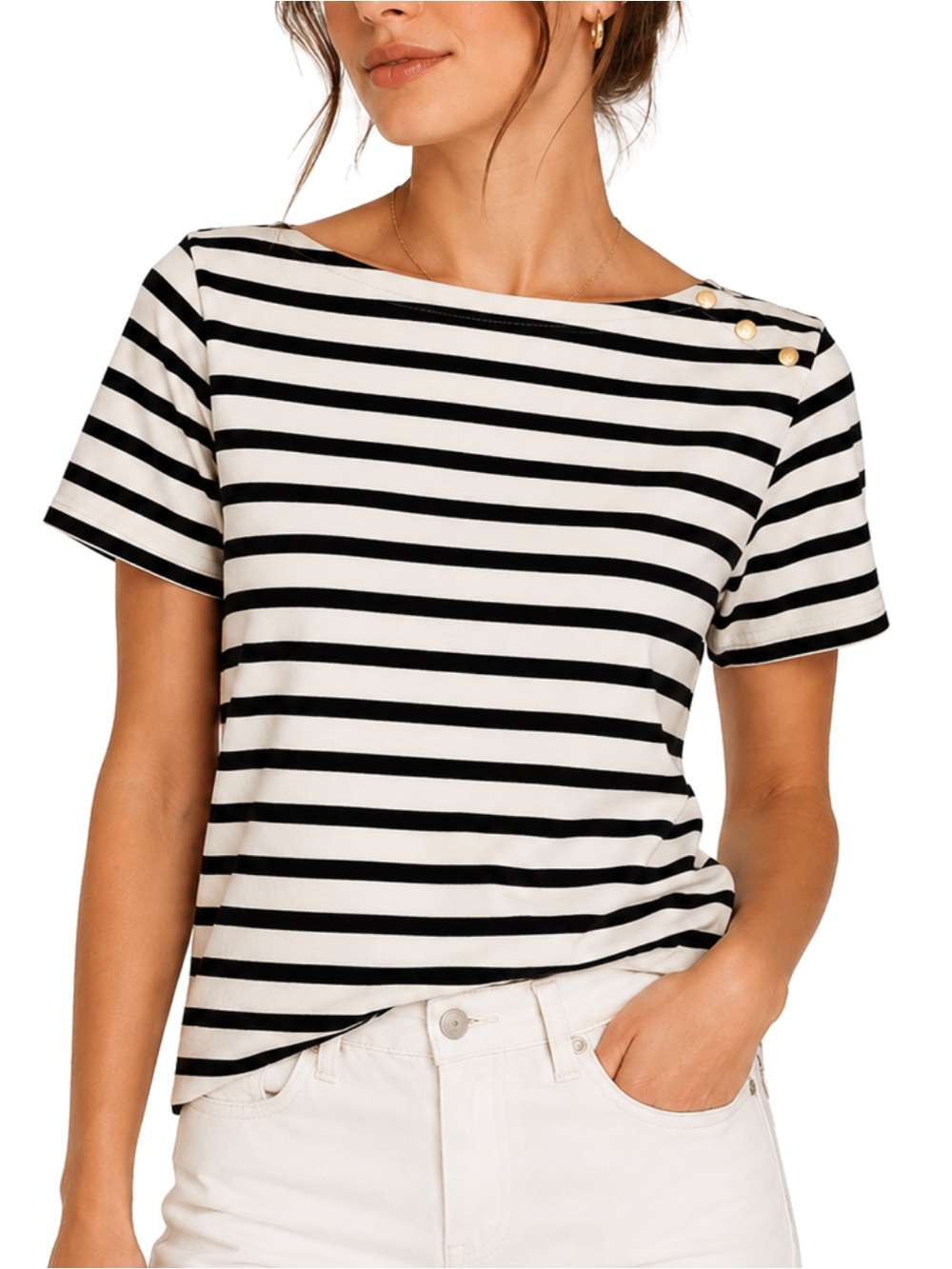 LOFT NWT Striped Top Blouse Small Petite Classic Preppy Shirt